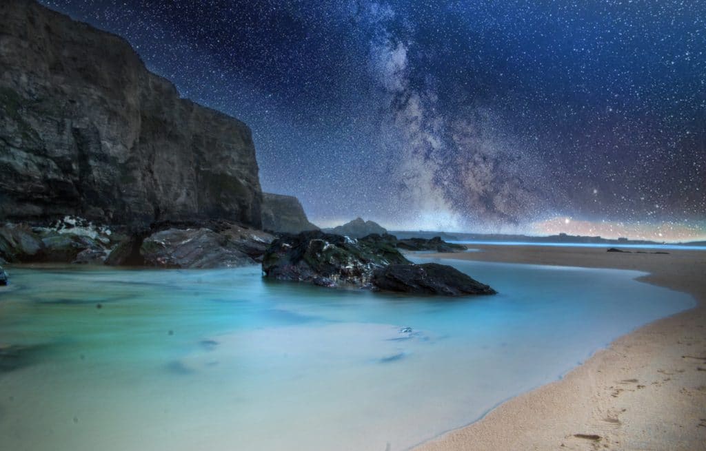 Milky Way over sea rocks
