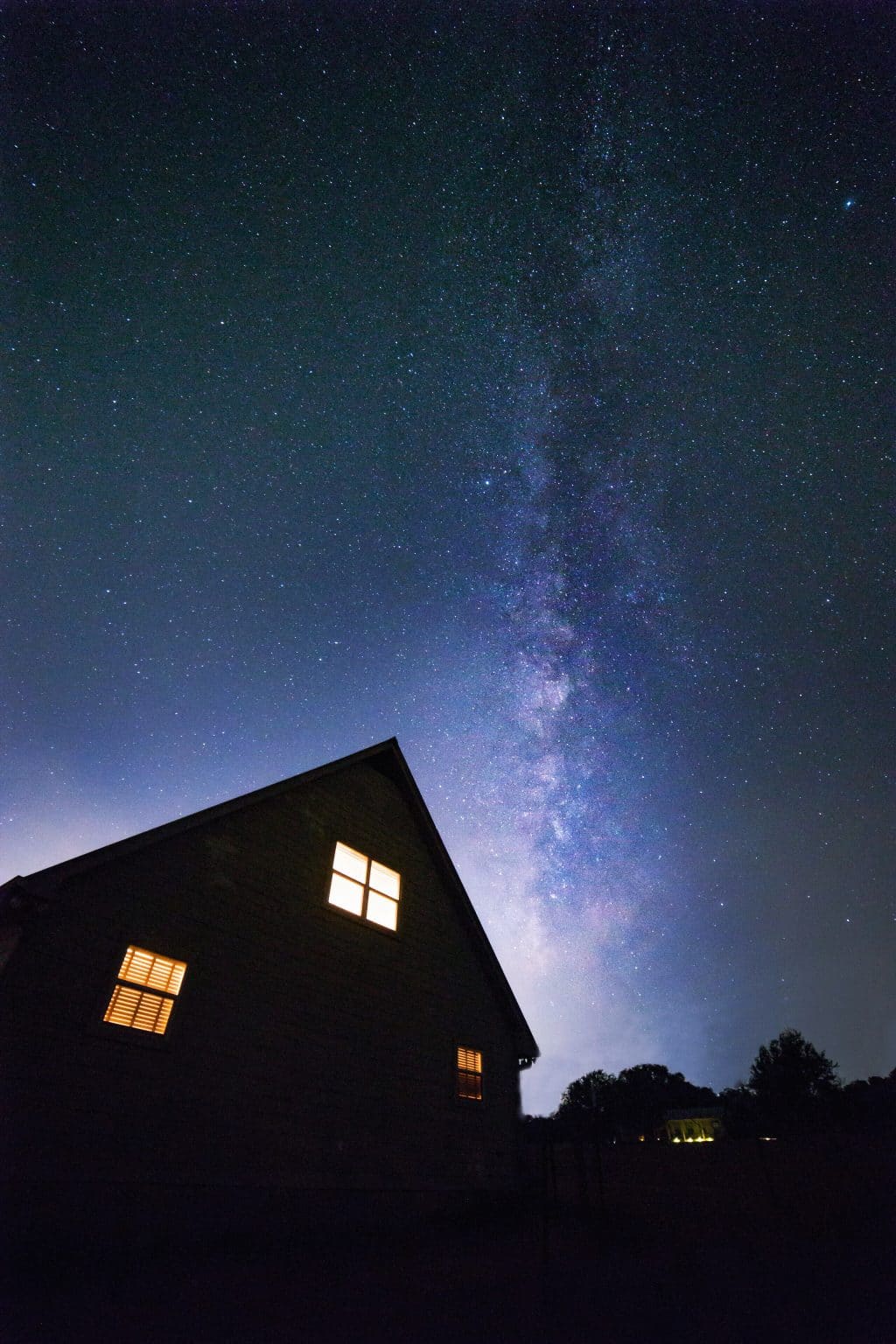 Milky Way over a house