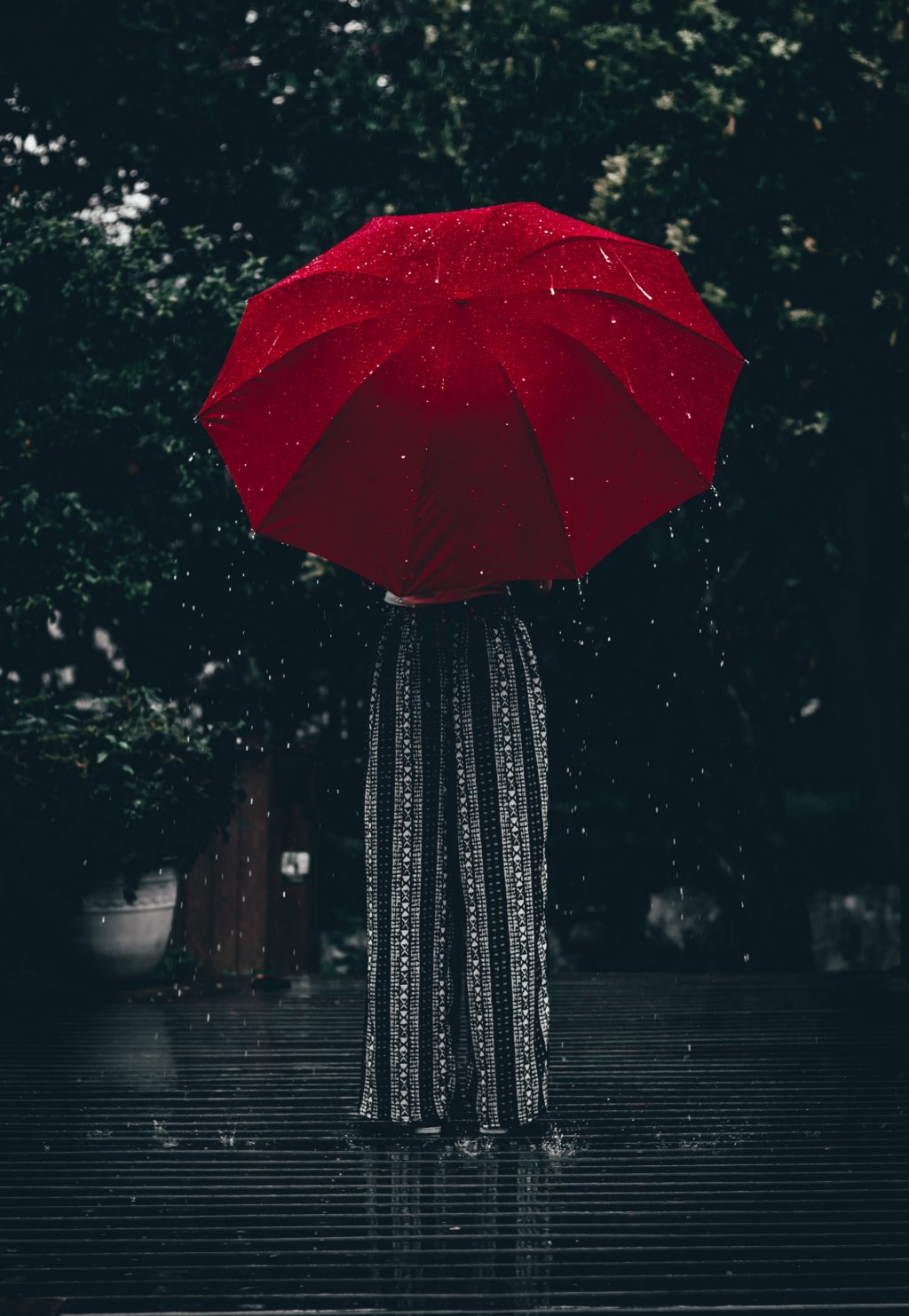 red umbrella portrait