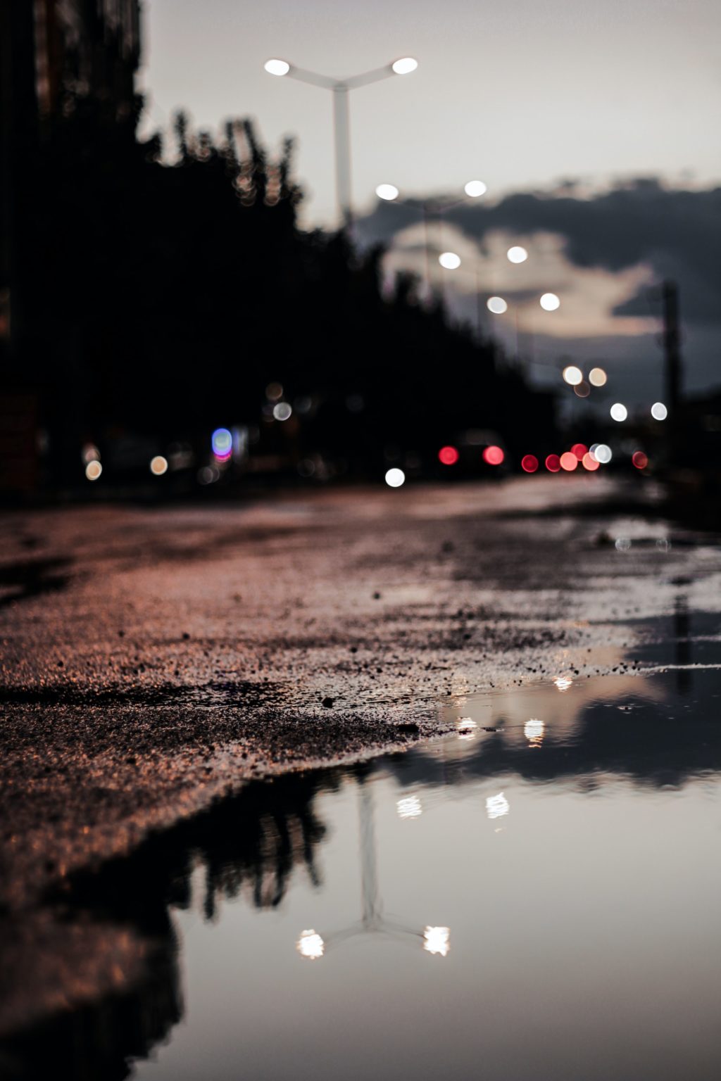 rainy empty street