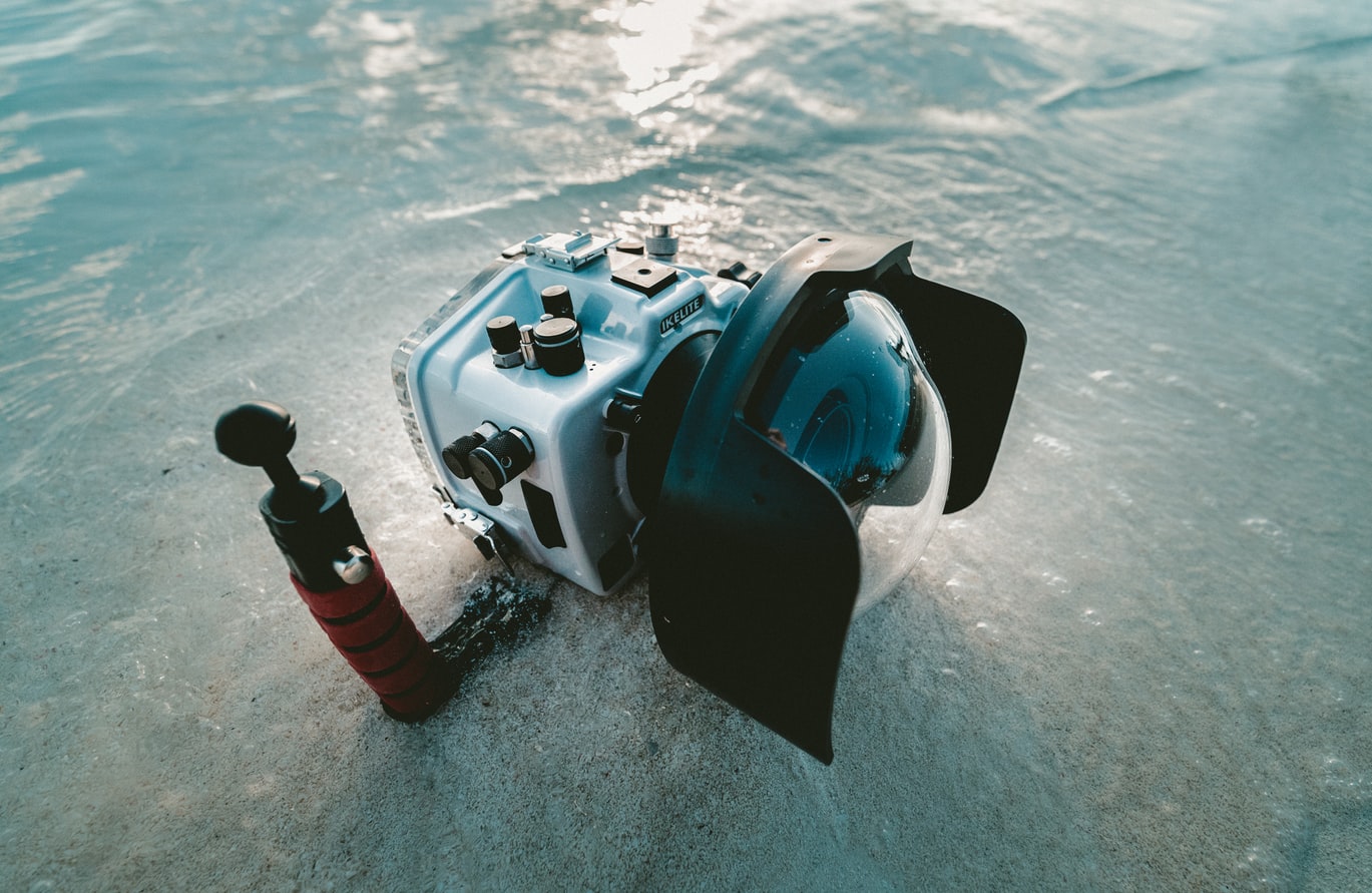 camera ready to shoot underwater